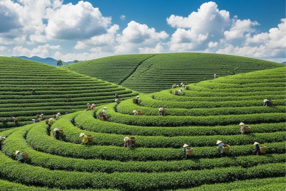 Đồi chè Trái Tim là một trong những nơi sản xuất chè Ô Long nổi tiếng tại Mộc Châu